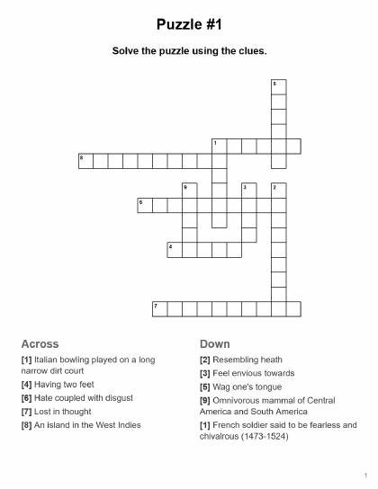 Random Crossword - 8 puzzles PDF preview