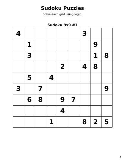 Sudoku 9x9 brutal - 48 puzzles PDF preview