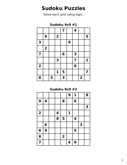 Sudoku 9x9 brutal - 64 puzzles PDF preview