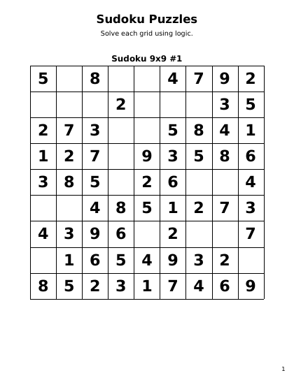 Sudoku 9x9 Easiest Ever - 48 puzzles PDF preview