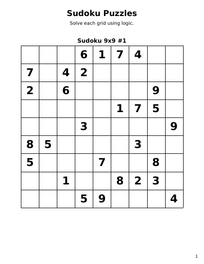 Sudoku 9x9 mediumHard - 48 puzzles PDF preview