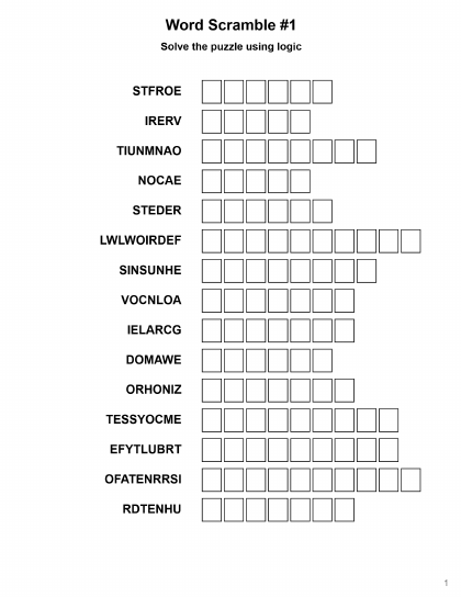 AI Word Scramble - 2 puzzles PDF preview