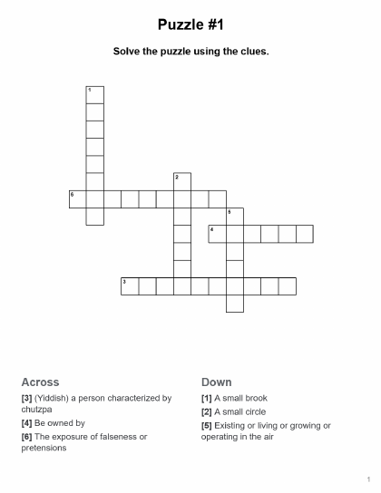 Random Crossword - 24 puzzles PDF preview