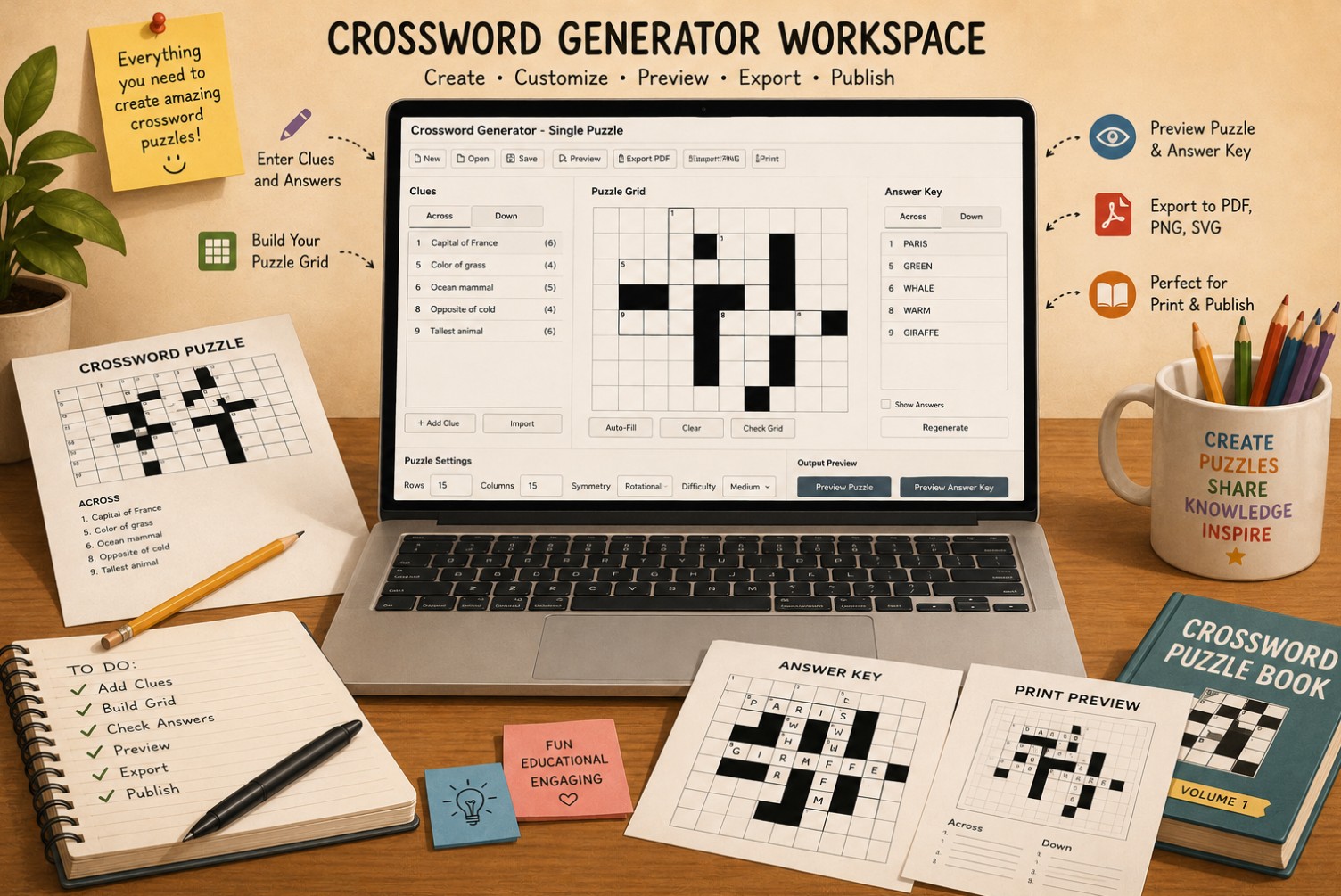 Multi Page Crossword Workspace preview