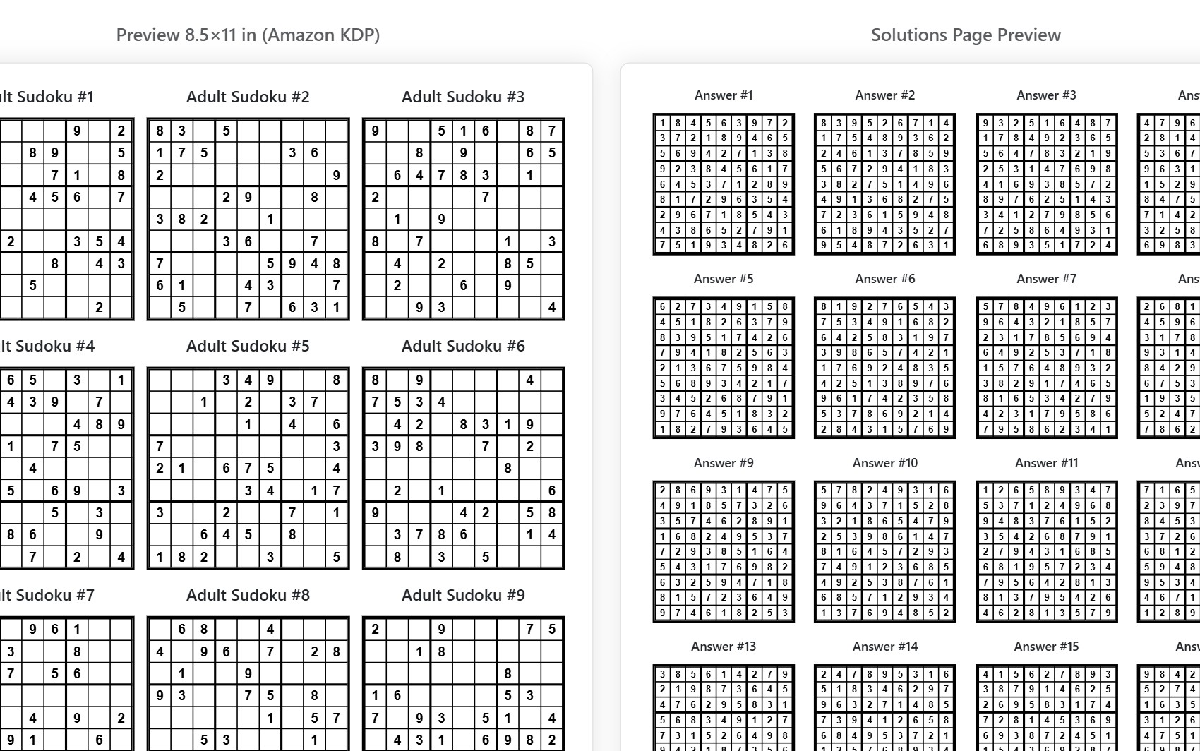 Example of a medium difficulty 9x9 Sudoku puzzle for adult players